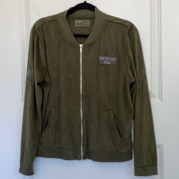 Hard Rock Cafe Prague Olive Bomber Jacket XL - Picture 1 of 7